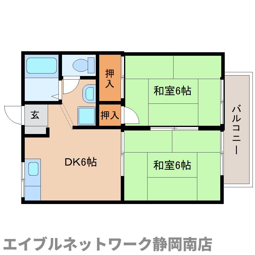 ティファニーM2A(2DK/1階)の間取り写真