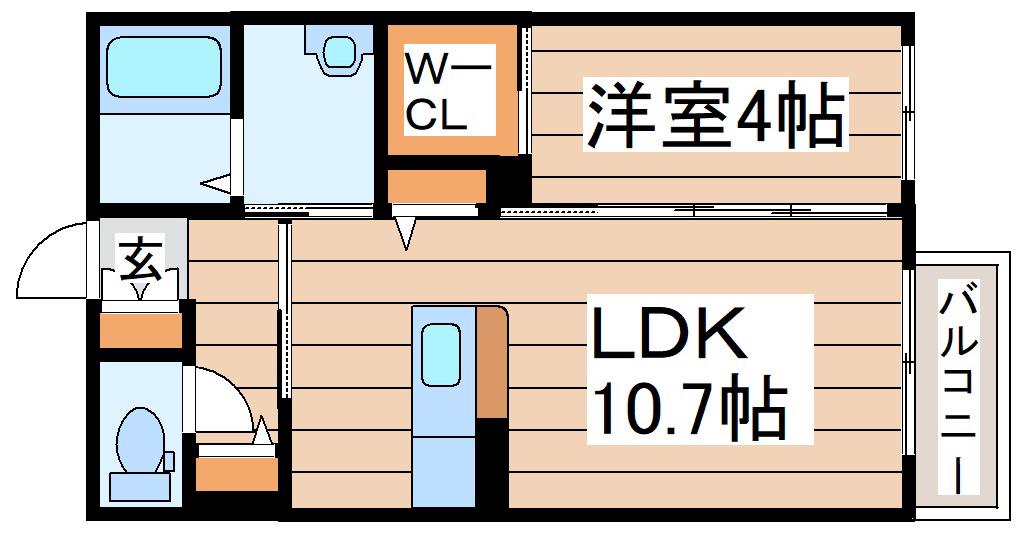 シャーメゾン保春院(1LDK/1階)の間取り写真
