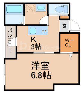 LIEN(1K/3階)の間取り写真