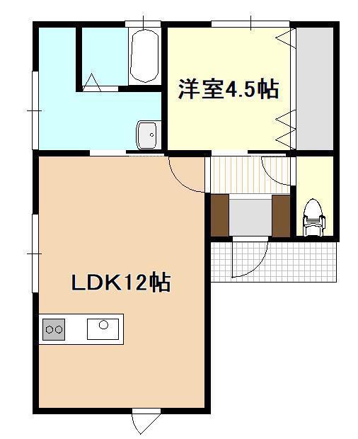 プレミールAKIHA(1LDK/1階)の間取り写真