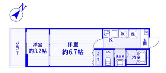 SOLEIL MAISON(2K/2階)の間取り写真