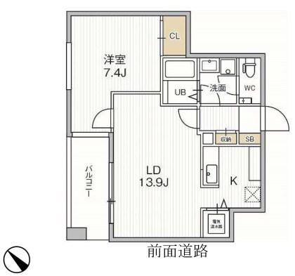 ICON PLACE SHIBAKOEN(1LDK/11階)の間取り写真