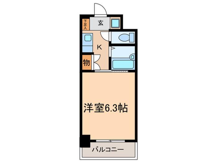 ヴァンテージ本陣(1K/1階)の間取り写真
