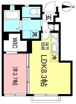 フィオレンツァ桜上水(1LDK/1階)の間取り写真