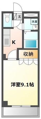 クレストール(1K/2階)の間取り写真