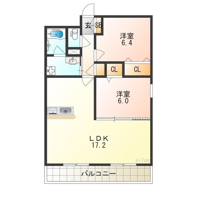 LAVIS(2LDK/1階)の間取り写真