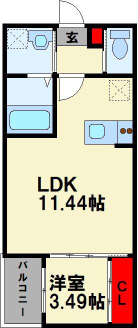 BRAVE BASE幸袋(1LDK/2階)の間取り写真