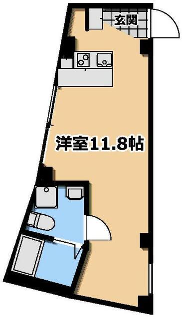 TRIAS S(ワンルーム/2階)の間取り写真