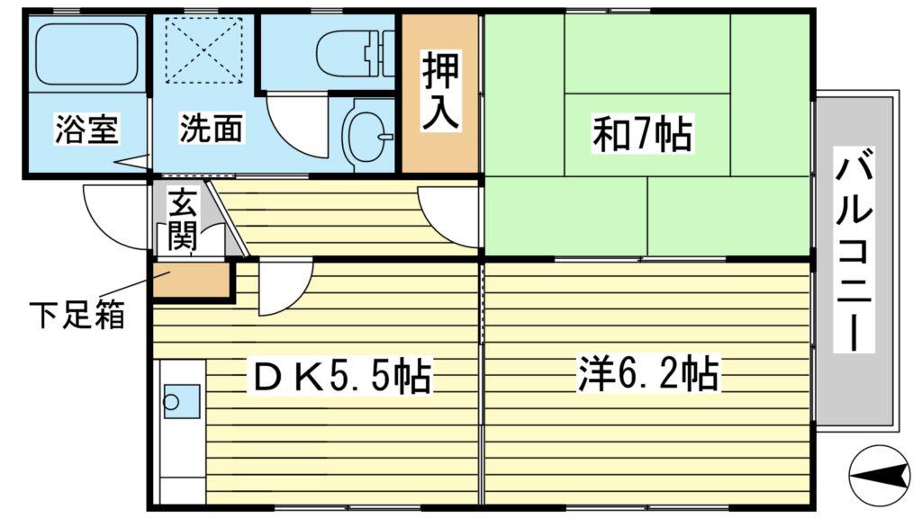 HEIGHTS TOMOE(2DK/2階)の間取り写真