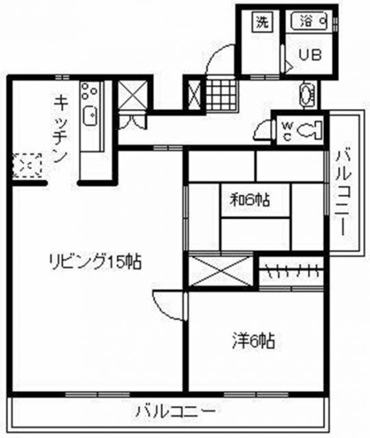 フロンティア貝津(2LDK/5階)の間取り写真