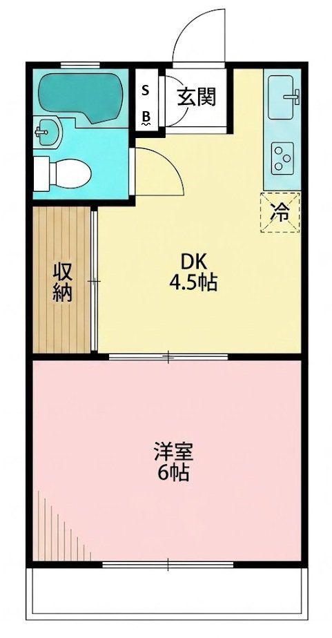 シャトル銀河II(1DK/1階)の間取り写真