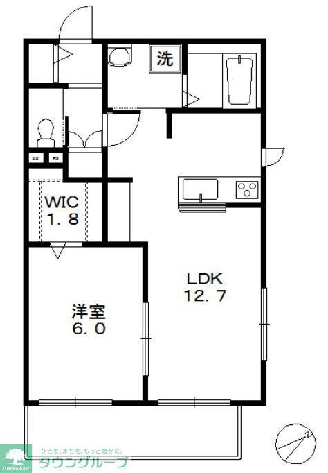 ASTORIA(1LDK/1階)の間取り写真