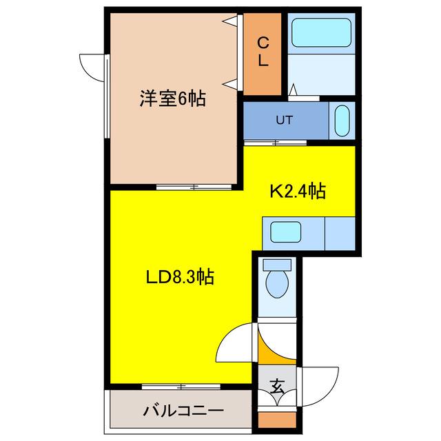 LOUVET V(1LDK/3階)の間取り写真