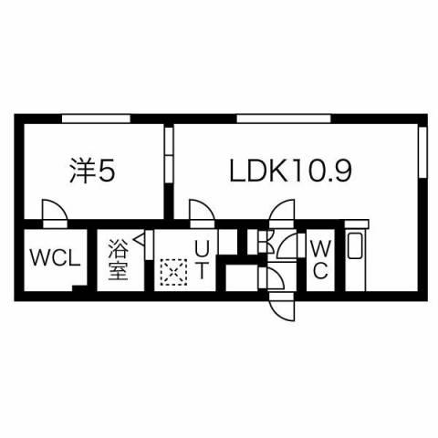 ステラ幌西(1LDK/2階)の間取り写真