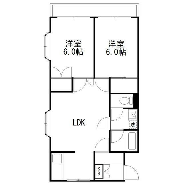 グリーンビラ(2LDK/1階)の間取り写真