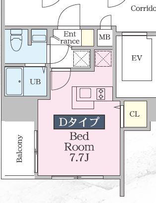 ファインプレイス川崎(ワンルーム/7階)の間取り写真