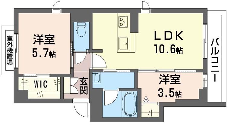 ＪＲ根岸線 本郷台駅 徒歩12分 3階建 築3年(2LDK/2階)の間取り写真