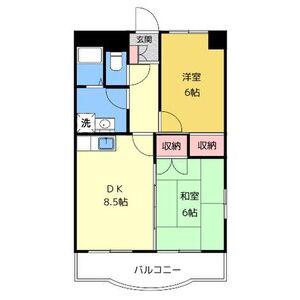 ルガール21(2DK/3階)の間取り写真