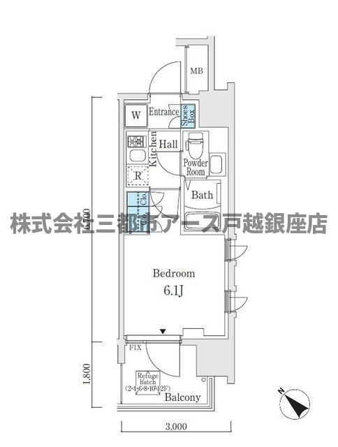 LOUIS COURT KITASHINAGAWA(1K/5階)の間取り写真