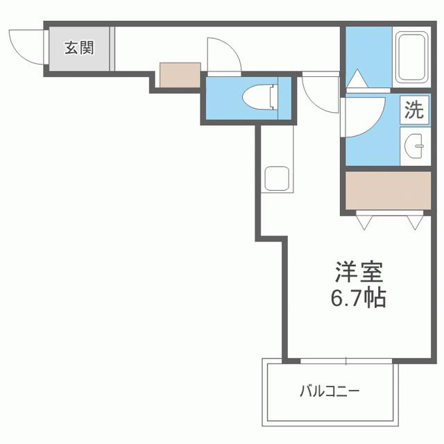 NINE TREE千歳(ワンルーム/2階)の間取り写真