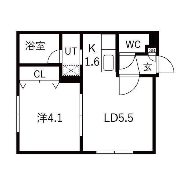 GYPSOFILLA55(1DK/2階)の間取り写真