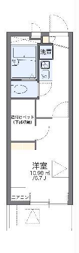 レオパレス葵(1K/2階)の間取り写真