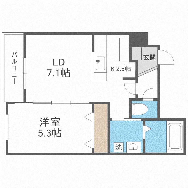 BILLS NAKANOSHIMA(1LDK/4階)の間取り写真