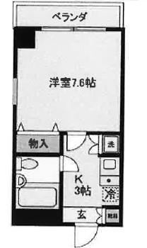 ベルテ雅(1K/4階)の間取り写真