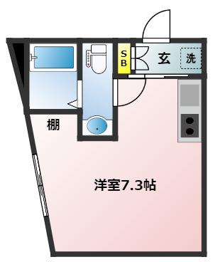 GSEL赤塚(ワンルーム/1階)の間取り写真
