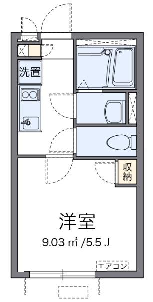 エスポワール(1K/2階)の間取り写真