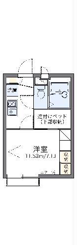 レオパレスヴァンサンカン(1K/3階)の間取り写真