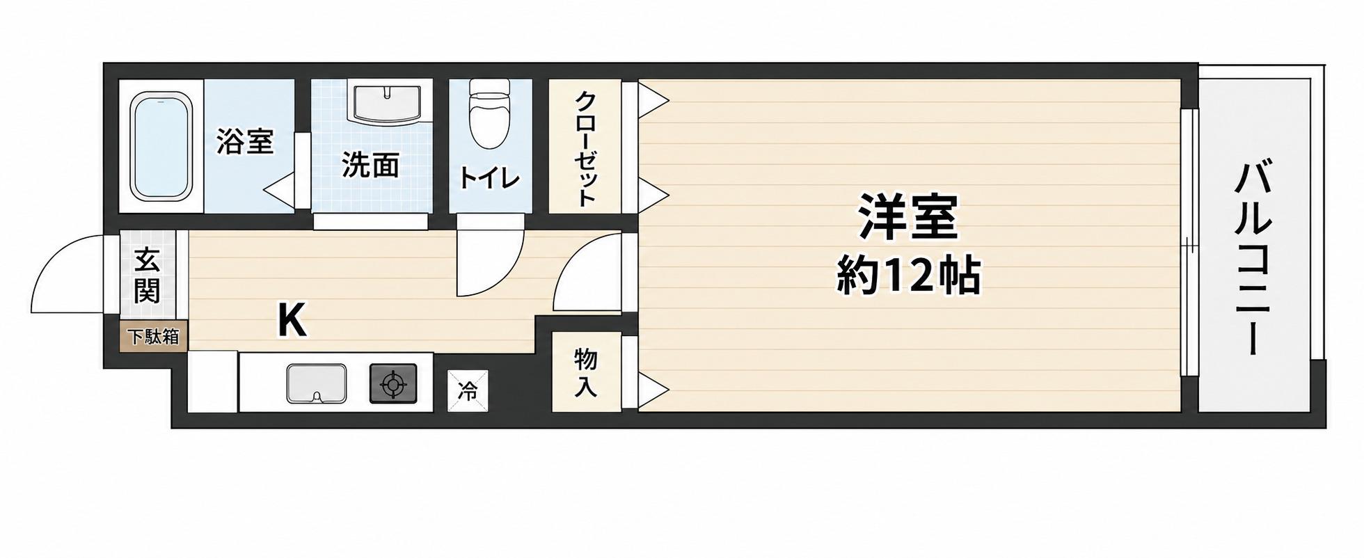 TAKAJO BASE(1K/2階)の間取り写真