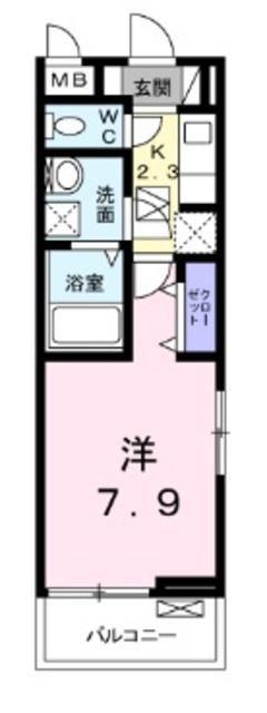 ルミナス(1K/2階)の間取り写真