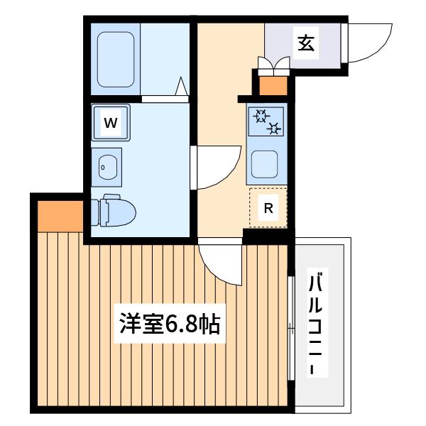 カインドネス海老名2(1K/3階)の間取り写真