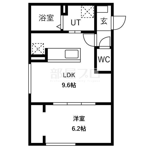 CHARME K(1LDK/1階)の間取り写真