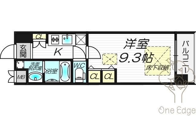 ノース VILLAG BIRTH PLACE 本館(1K/3階)の間取り写真