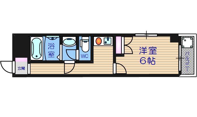ビクトワーレ(1K/7階)の間取り写真