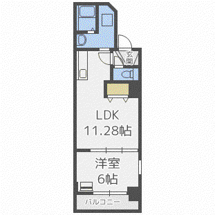 マルベリーガーデン512(1LDK/5階)の間取り写真