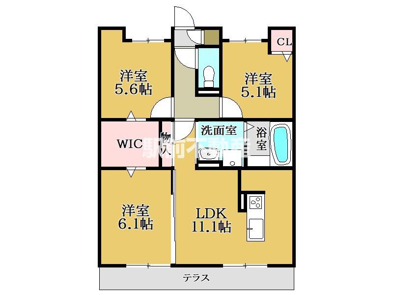 トレゾールブラン(3LDK/1階)の間取り写真
