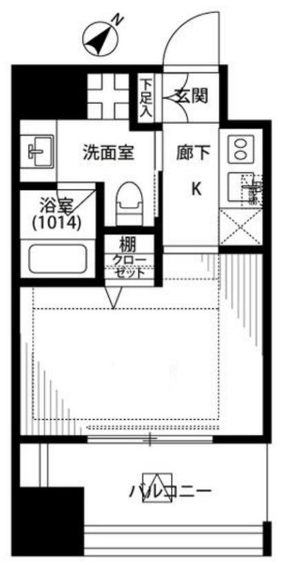 ベルファース水天宮前(1K/3階)の間取り写真