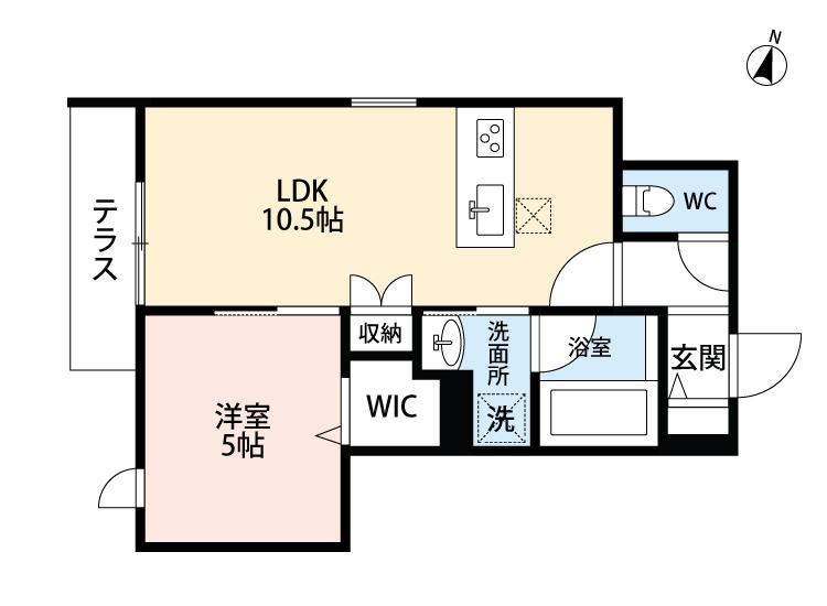 クレール メゾン 橘(1LDK/1階)の間取り写真