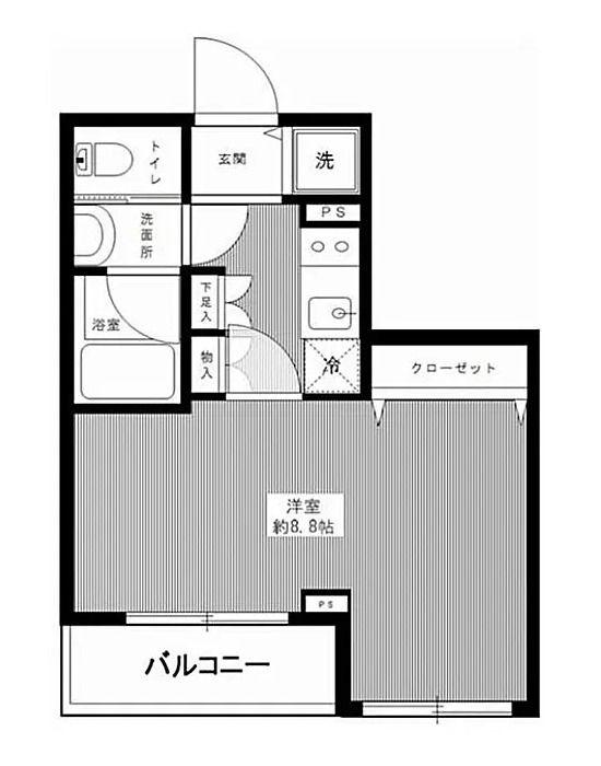 ブライズ浅草(1K/2階)の間取り写真