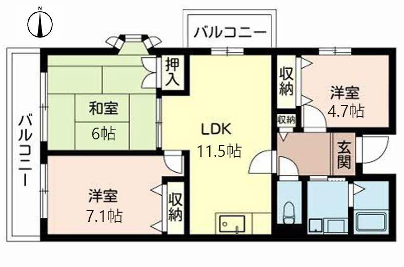 コート・ザ・ルピナス(3LDK/4階)の間取り写真