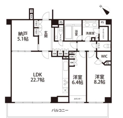 プラウド南青山(2SLDK/3階)の間取り写真