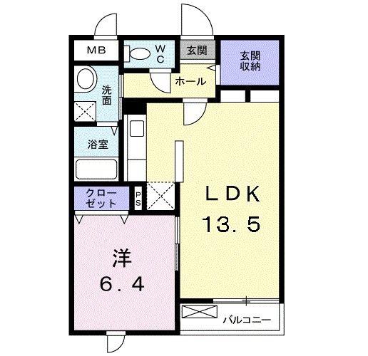 クリオII(1LDK/2階)の間取り写真