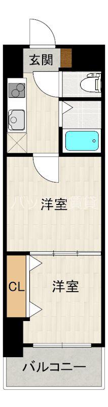 NO40 PROJECT2100博多駅前(2K/15階)の間取り写真