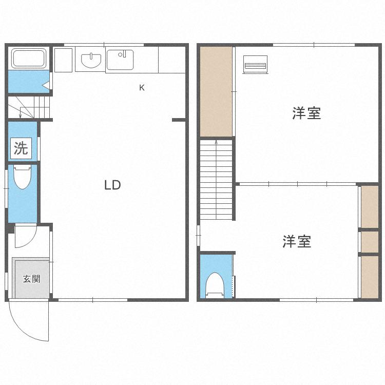 北7東6の家(2LDK/1階)の間取り写真