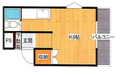 セントラルアベニュー(ワンルーム/4階)の間取り写真