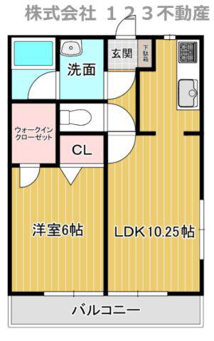 ノースアイランド(1LDK/2階)の間取り写真