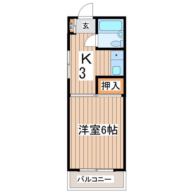 エメラルドマンション(1K/3階)の間取り写真
